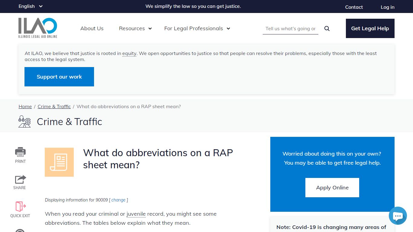 What do abbreviations on a RAP sheet mean? - Illinois Legal Aid